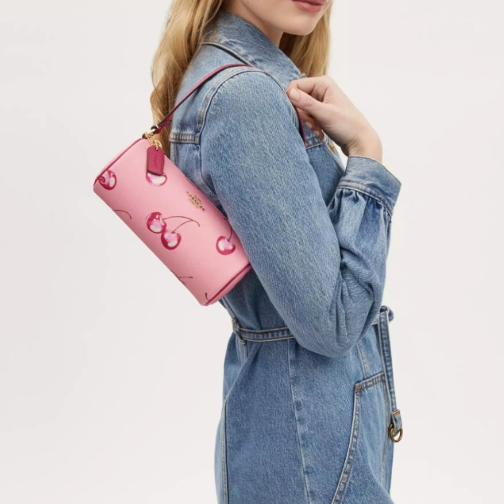 🍒Nolita Barrel Bag With Cherry Print - Picture 4 of 12